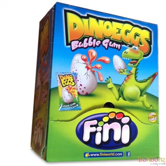 chewing gum dino eggs, bubble gum cœur à la fraise,bonbons Fini