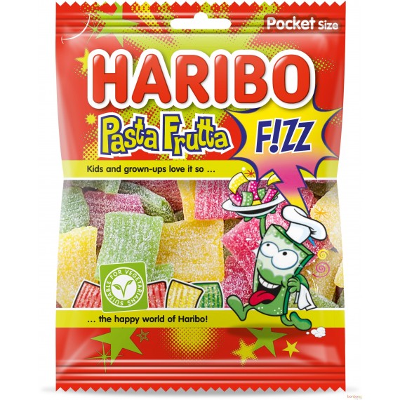 Bonbons Haribo Pasta Frutta - confiserie citriques pomme, fraise, citron - 75g