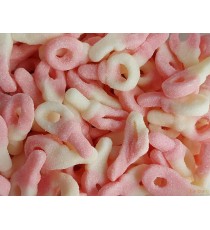Lollywood colors tétine sucrée rose/blanc - (8 à 10gr/pc)