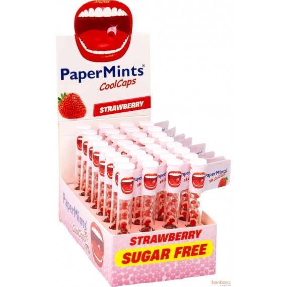Paper Mints Cool caps fraise - tube de 18 capsules